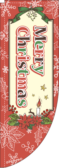 MerryChristmasポインセチアRのぼり旗(棒袋仕様)_0180262RIN