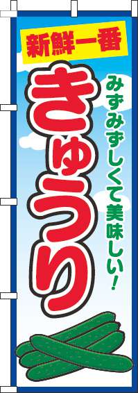 きゅうり青空のぼり旗(60×180ｾﾝﾁ)_0100247IN