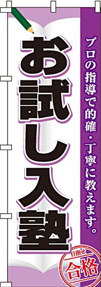 お試し入塾のぼり旗(60×180ｾﾝﾁ)_0270009IN