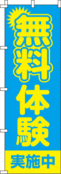 無料体験水色のぼり旗(60×180ｾﾝﾁ)_0270052IN