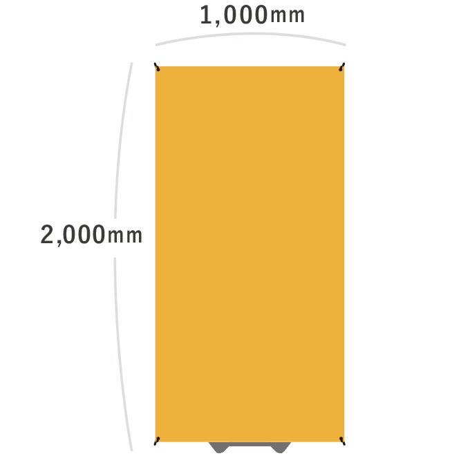 【データ制作】オリジナル屋内外兼用バナースタンドWIDE(1,000mm幅) 　1,000mm×2,000mm（器具付）