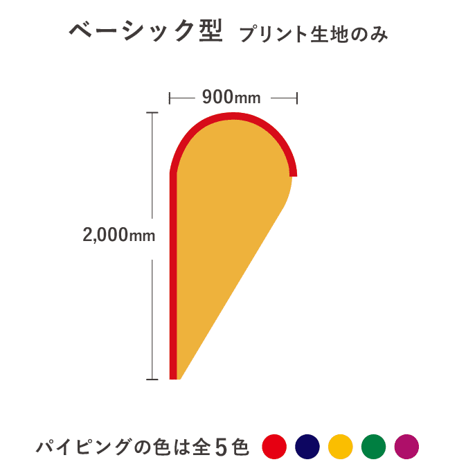 【デザイン制作】ストリームフラッグ ベーシック型 プリント生地のみ